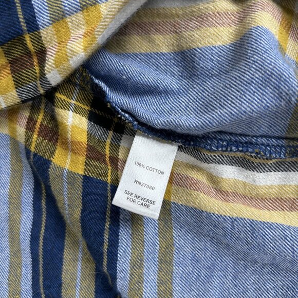 EST 1946 Blue Yellow Plaid Open Front Kimono Cardigan Women's Plus Size Large - Picture 5 of 7